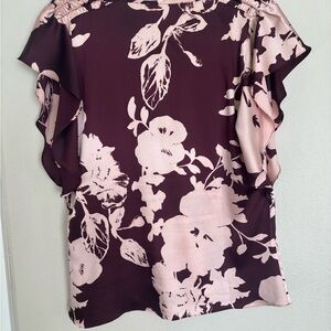 Floral Blouse with Ruffle Sleeves